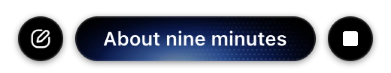 The Sayonic pill speaking its answer: About nine minutes.